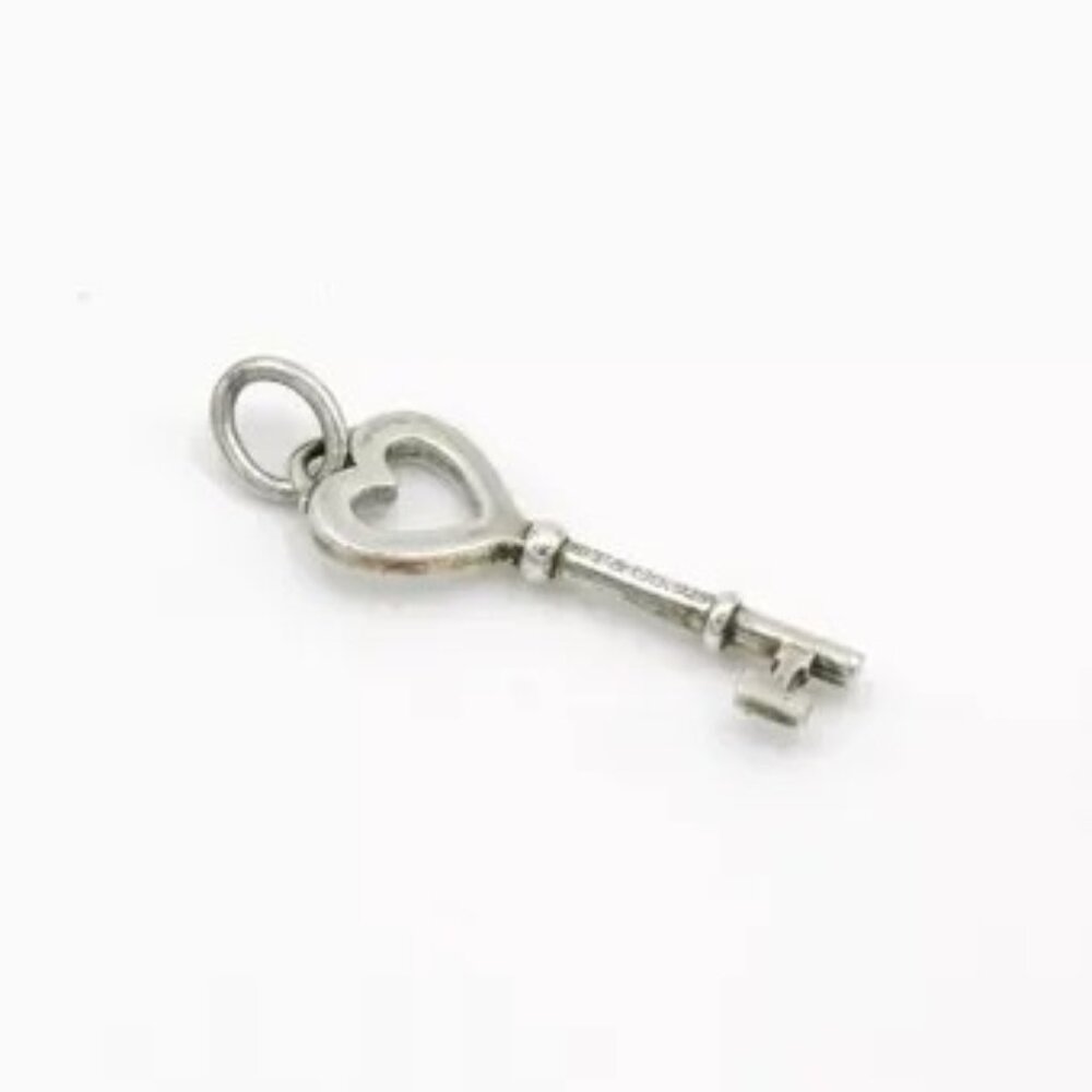 Mint Tiffany & Co. Sterling Silver Heart Padlock Key for Necklace or Bracelet